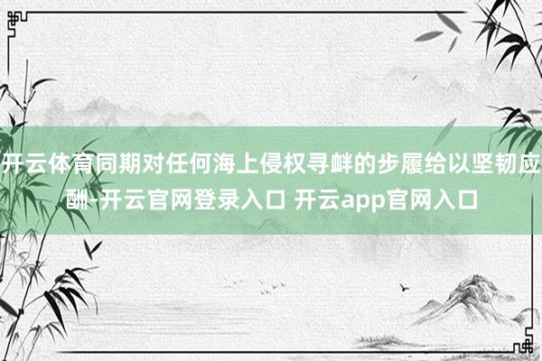 开云体育同期对任何海上侵权寻衅的步履给以坚韧应酬-开云官网登录入口 开云app官网入口